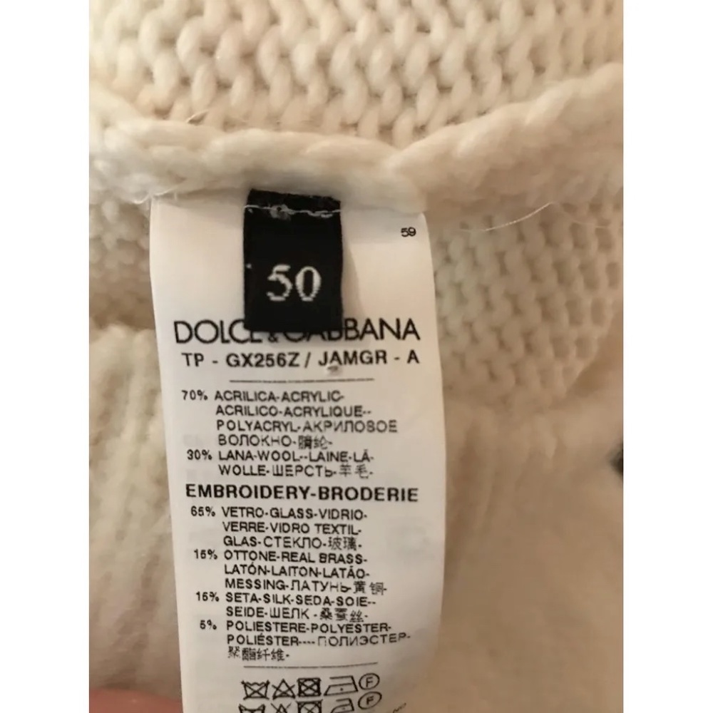 Dolce Gabbana Cashmere Embellished Turtleneck L - Picture 5 of 6